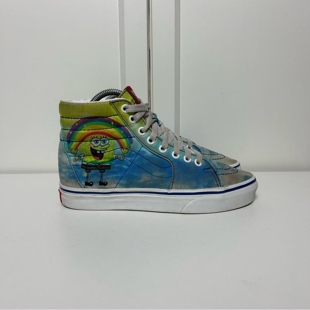 Vans sk8 hi SpongeBob Kids Blue and Green High-Top Sneakers women's 6.5